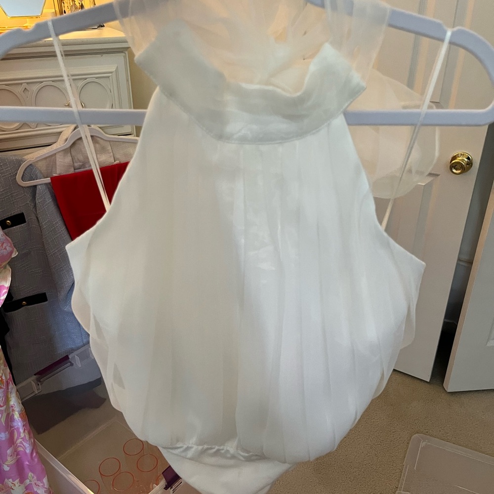 White Bow Bodysuit NWT